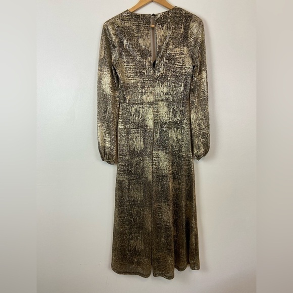 MONSOON Vanessa Midi Twist Dress Gold - Picture 13 of 16